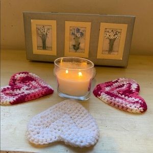 Heart shaped crochet coasters (set of 4)
